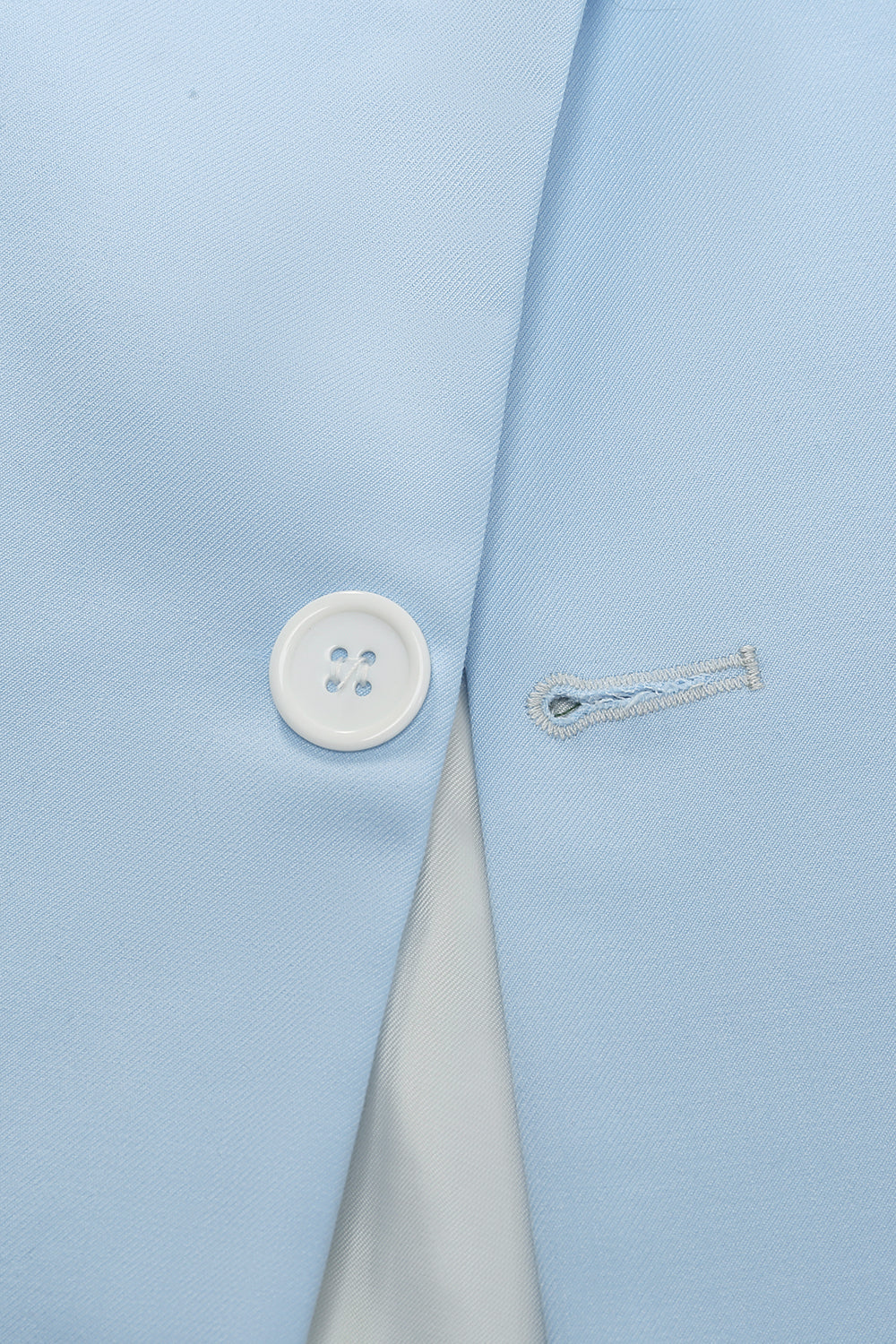 Azul Claro Lapela de Pico 2 Peças Fato Formal