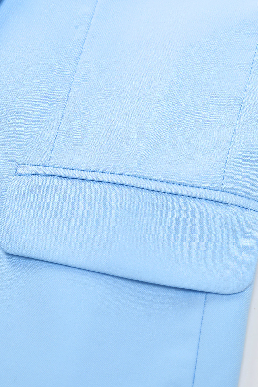 Lapela de Pico Peito Único Azul Fato Formal