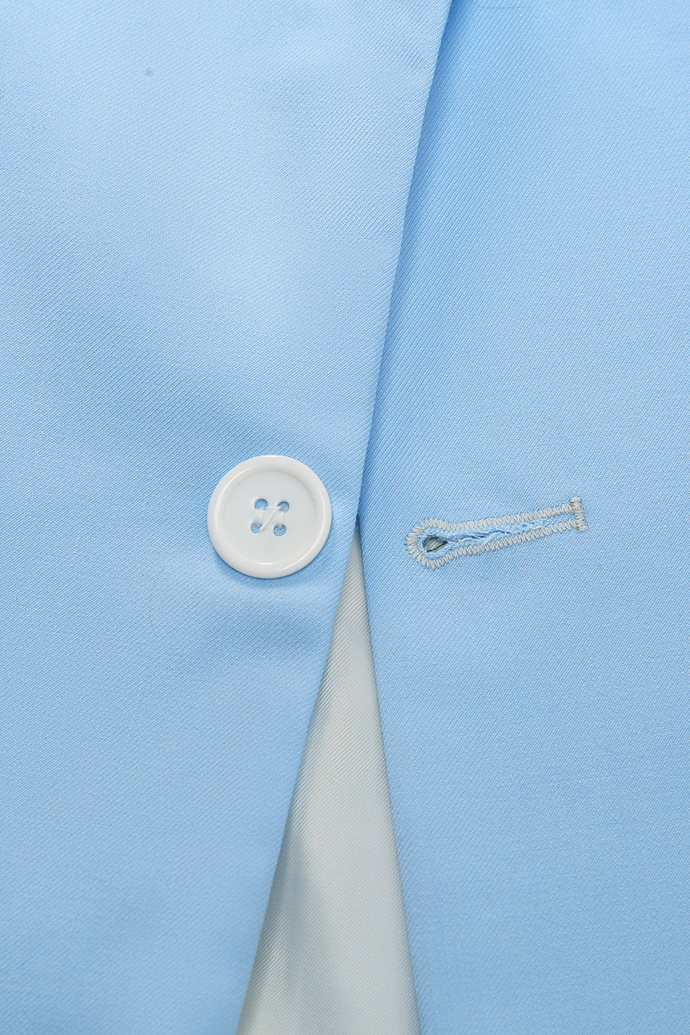 Lapela de Pico Peito Único Azul Fato Formal