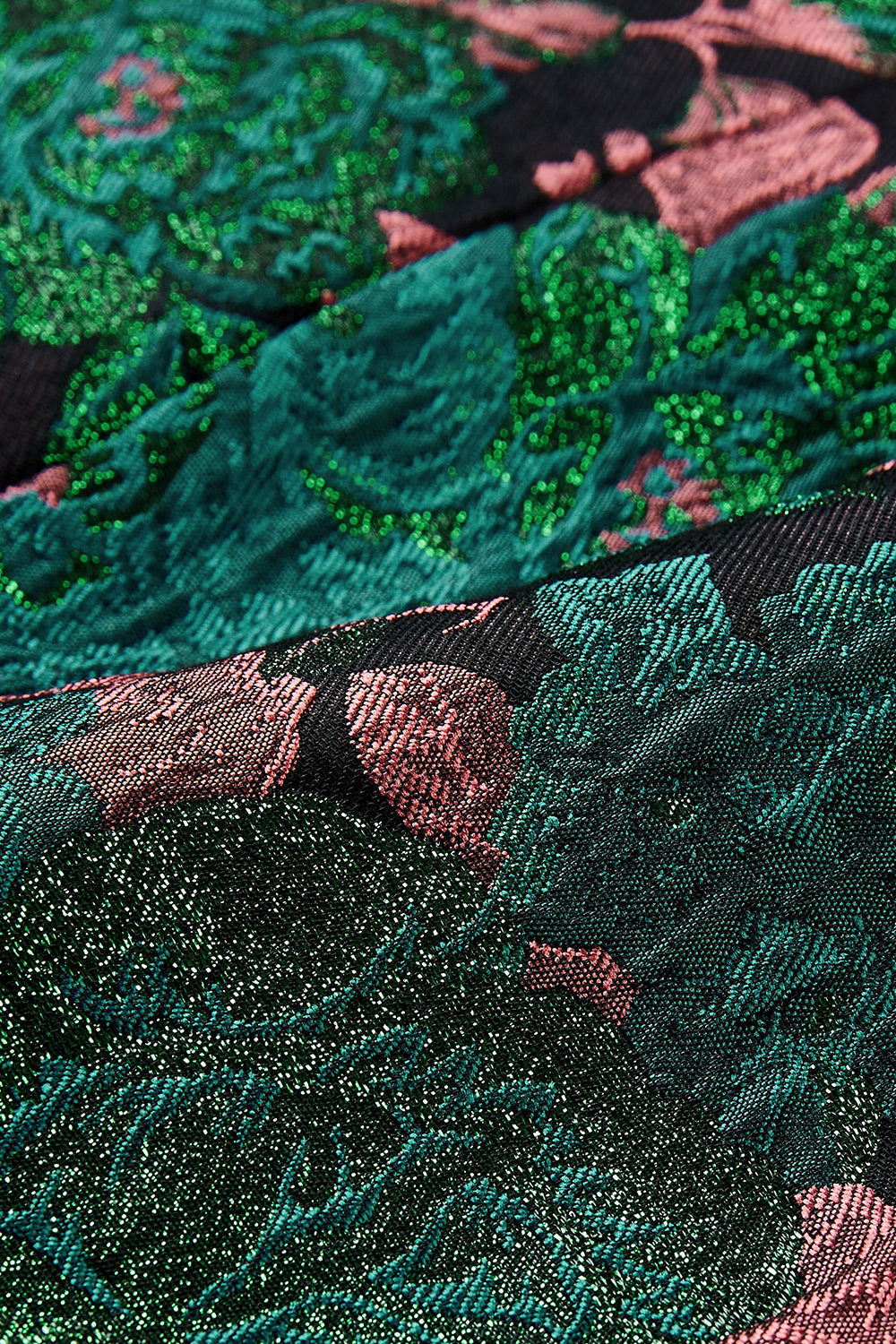 Xale Verde Lapela Jacquard Padrão Floral Masculino Homecoming Suit Jacket Blazer