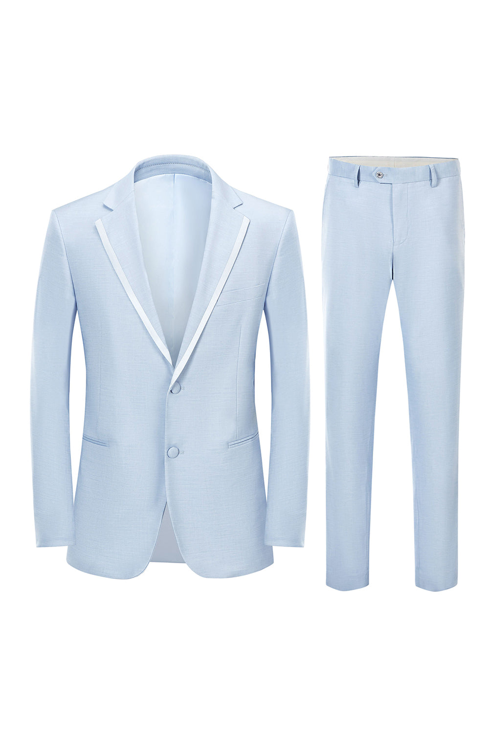Cinza claro Notched Lapela homens 2-peças Prom Party Suits