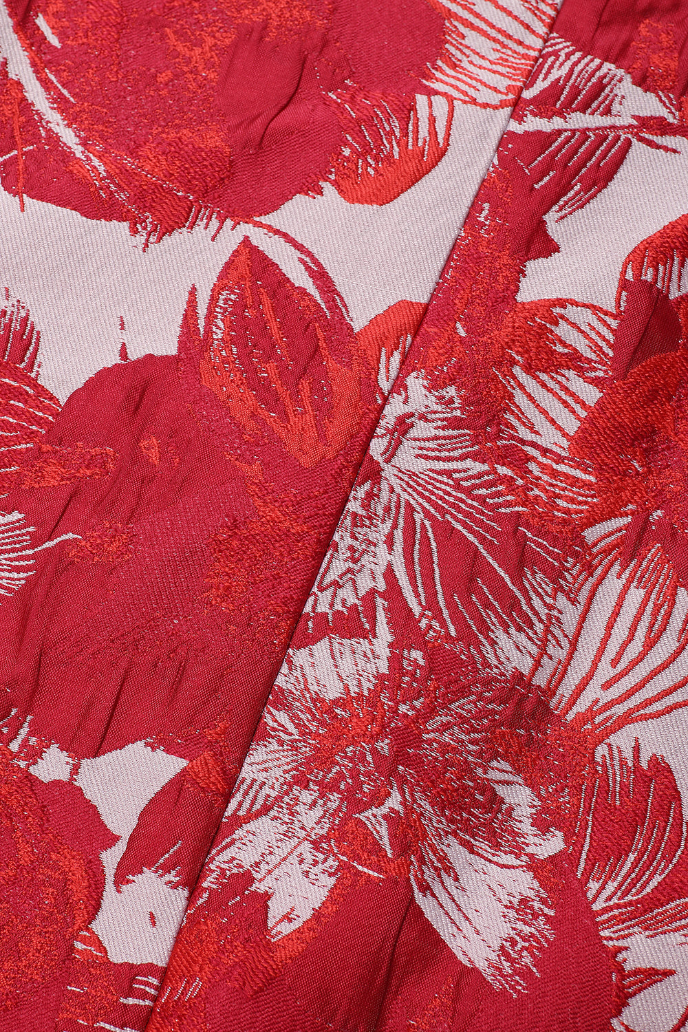 Vermelho Floral Jacquard 2 Peças Homens Ternos