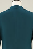 Verde Escuro Lapela Entalhada 3 Peças Fato Formal