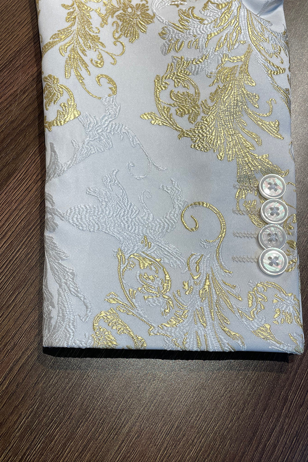 Champanhe Lapela de Pico Lantejoulas Blazer Masculino