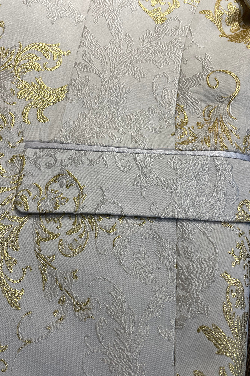 Champanhe Lapela de Pico Lantejoulas Blazer Masculino