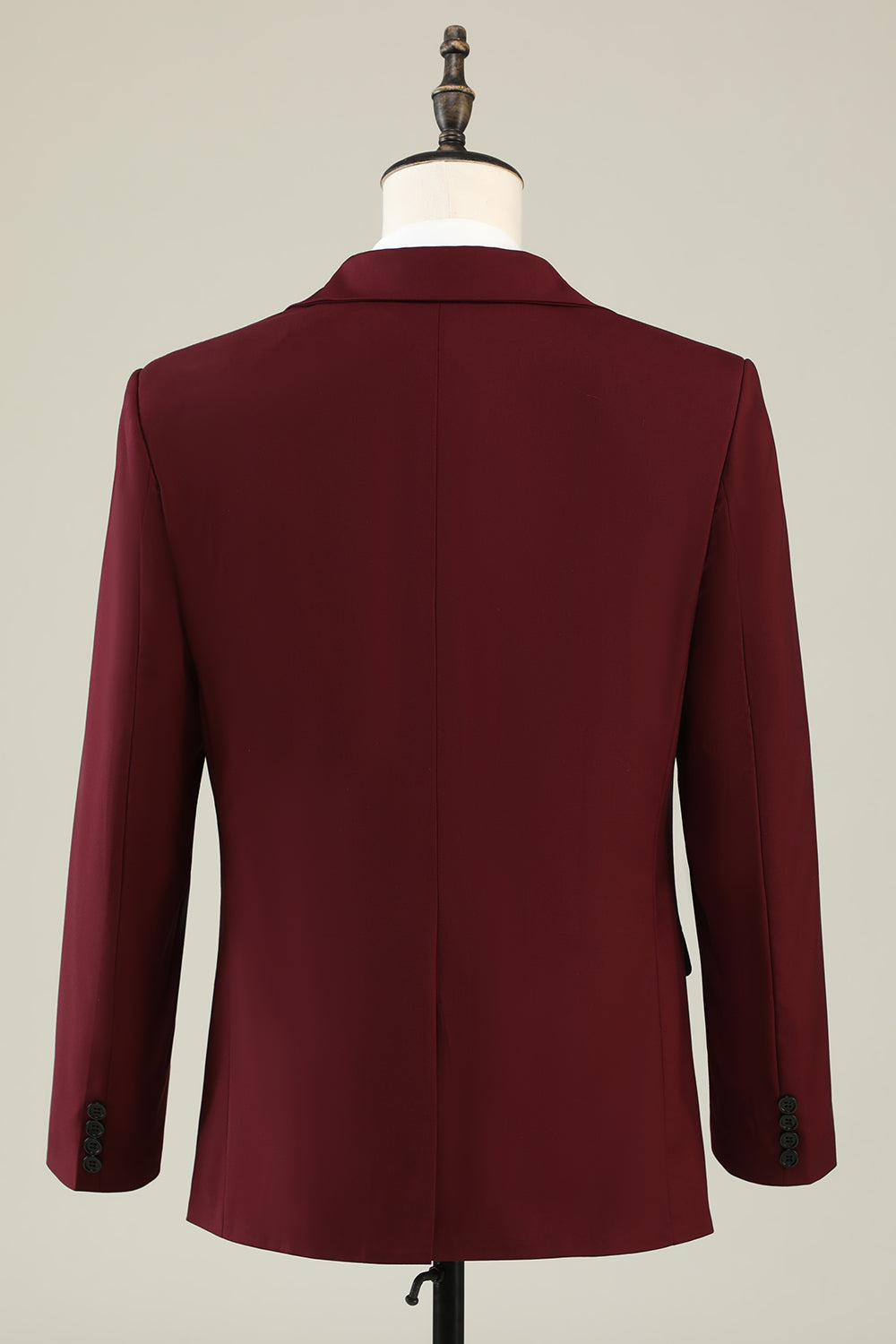 Borgonha Pico Lapela 3 Peças Homens Prom Ternos