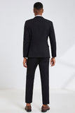 Preto Notched Lapel Men Homecoming Ternos