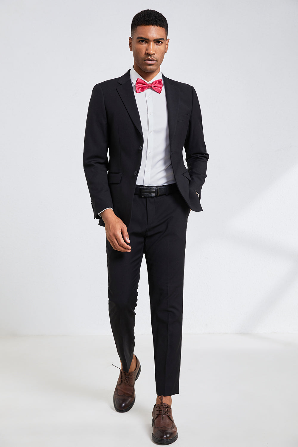 Preto Notched Lapel Men Homecoming Ternos