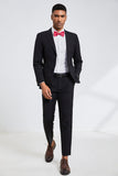 Preto Notched Lapel Men Homecoming Ternos
