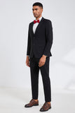 Preto Notched Lapel Men Homecoming Ternos