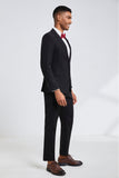 Preto Notched Lapel Men Homecoming Ternos