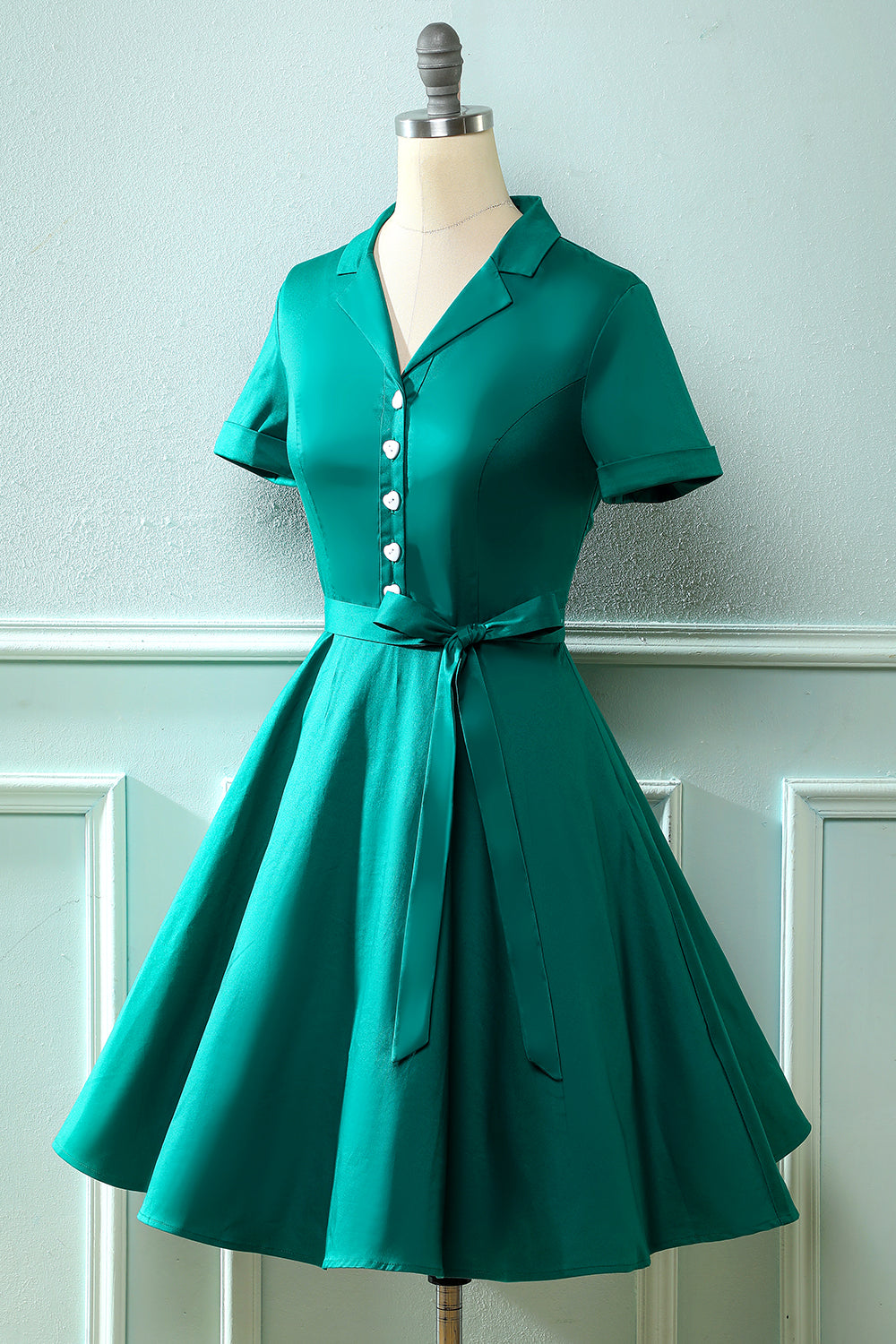 Marinho 1950s Vestido Vintage