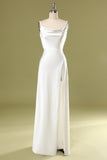 Sereia branco longo vestido de baile