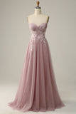 A Line Cinza Roxo Vestido de Festa Com Apliques