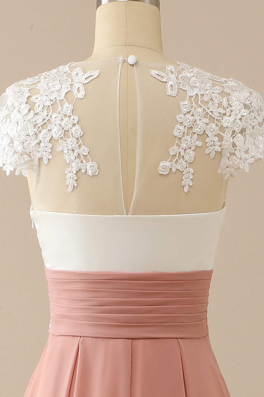 Gola V Apliques Mãe De Vestido De Noiva Mangas Curtas