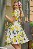 Vintage Lemon Print 1950 Swing Dress