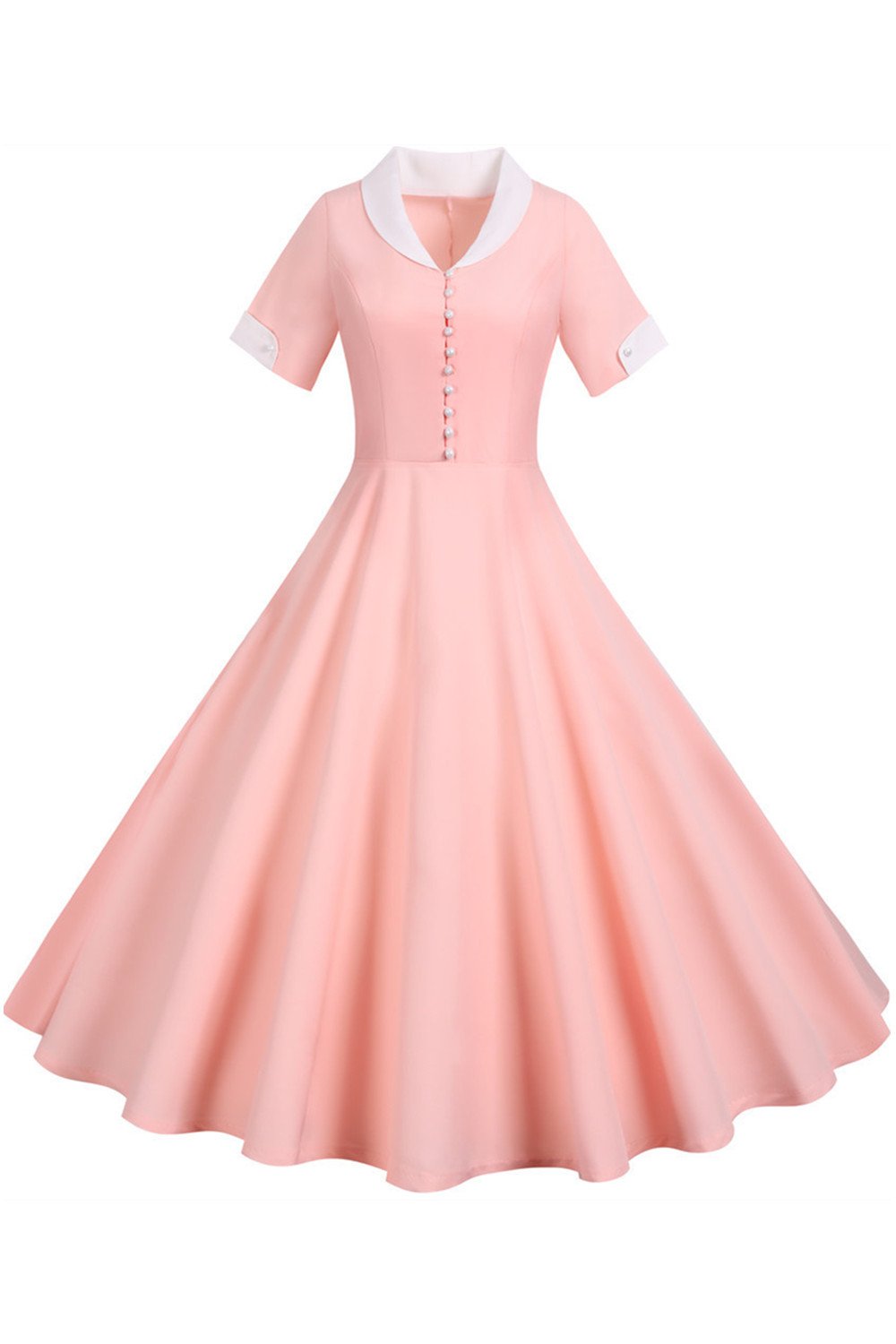 V Pescoço 1950 Swing Dress