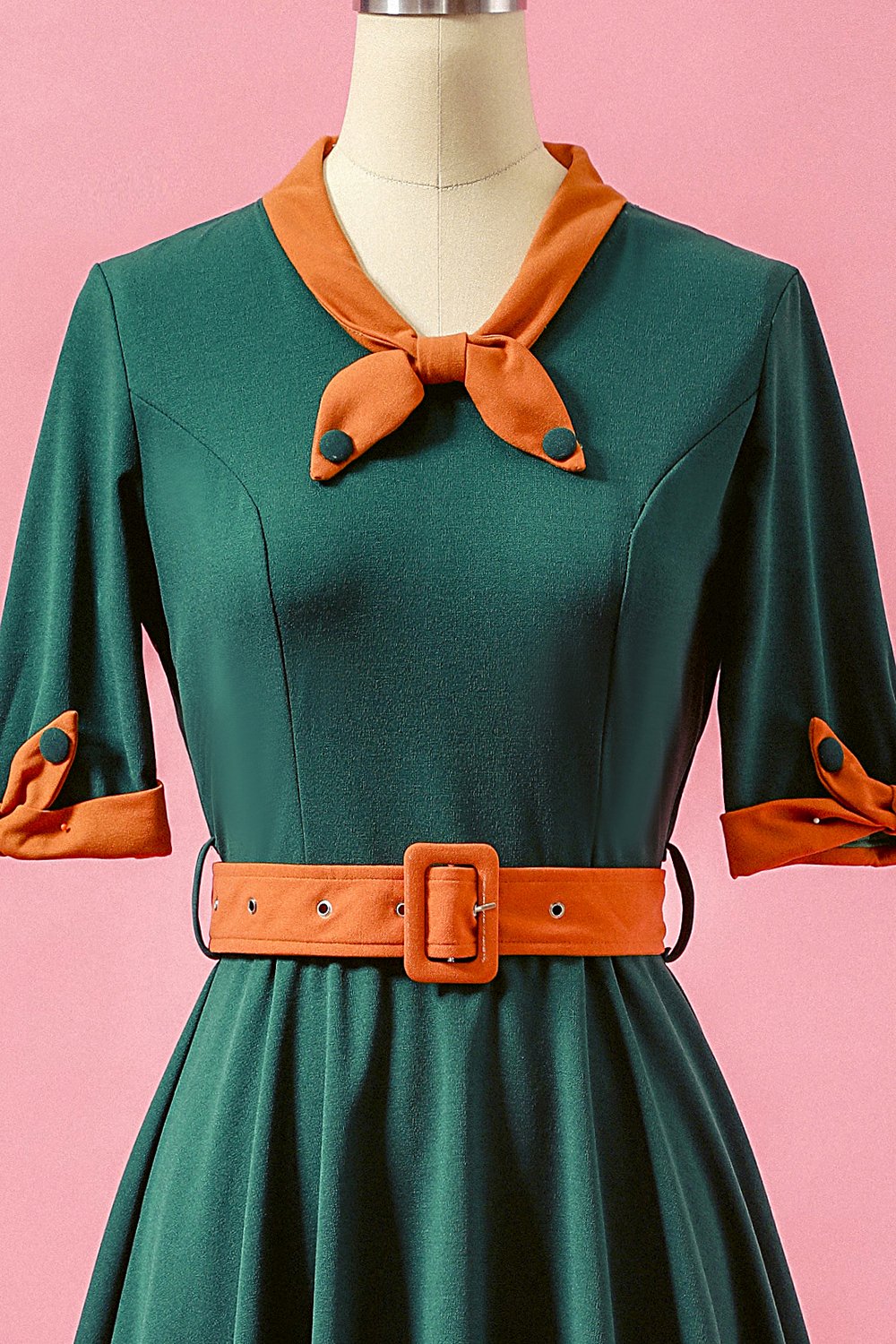 Verde dos retalhos V Neck balanço vestido de festa