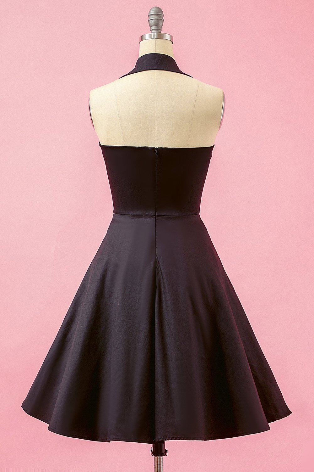 Preto Patchwork V Neck balanço vestido de festa