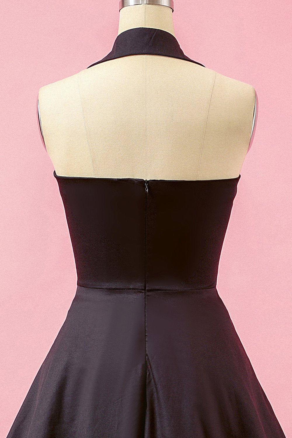 Preto Patchwork V Neck balanço vestido de festa
