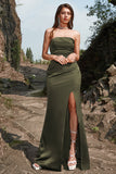 Sem Alças Olive Vestido Cerimónia