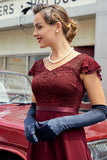Vestido assimétrico pescoço ilusão