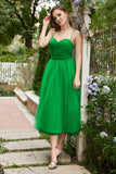 Vestido de baile midi tulle verde