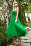 Vestido de baile midi tulle verde