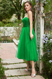 Vestido de baile midi tulle verde