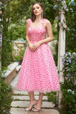 Vestido de baile midi rosa