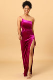 Vestido de baile veludo um ombro