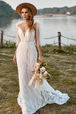 Marfim Sereia Boho Vestido de Noiva