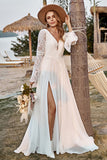 Marfim Boho Vestido de Noiva