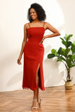 Vestido de dama de honra vermelho