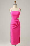 Esparguete Correias Rosa Vestido de Dama de Honor