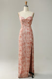 Espaghetti Correias Rosa Vestido de Dama de Honor