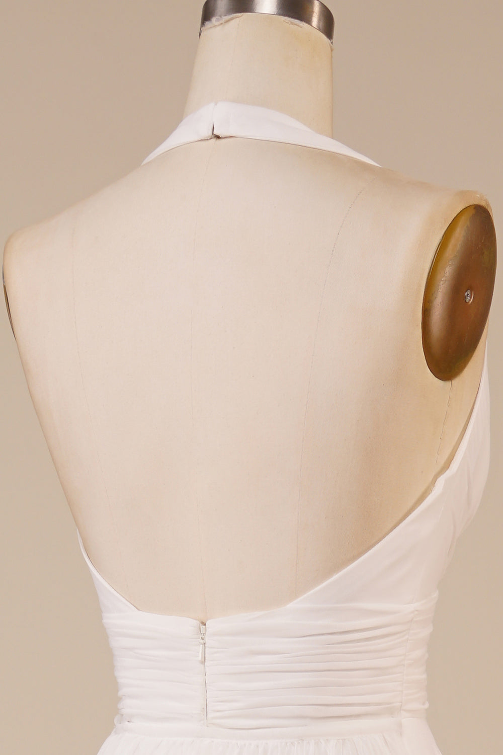 Cabeçada Marfim Linha-A Longos Vestido De Noiva Simples com Fenda