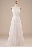 A-Line Vestido de Noiva Longo Simples