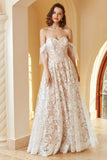 Lindo uma linha fora do ombro vestido de noiva renda branca