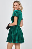 Vestidos de veludo com renda verde escuro