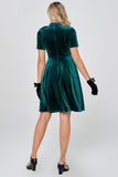 Vestido vintage de veludo verde escuro