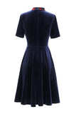 Vestido vintage de veludo verde escuro