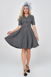 Cinza vestido vintage de 1950