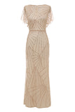 Vestido Mãe de Noiva Gola em V Khaki