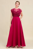 Borgonha A-Line Vestido Mãe de Noiva