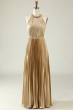 Halter Dourado Vestido de Dama de Honor
