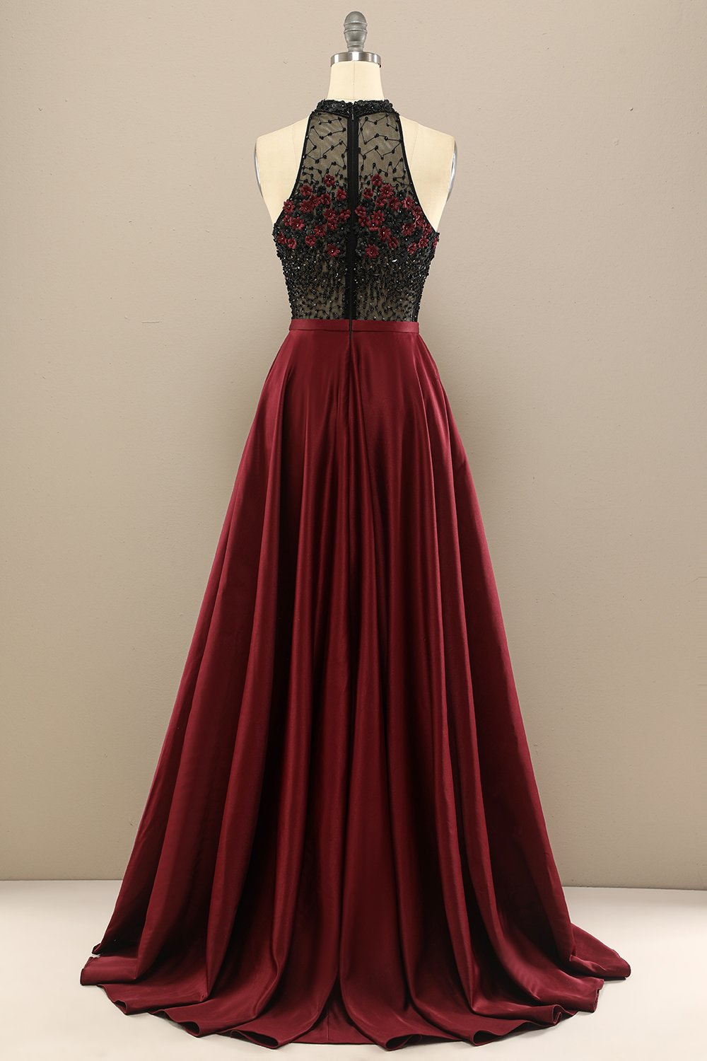 Vestido Verde Escuro Longo Frisada Baile Com Flores