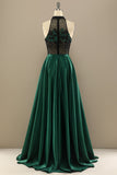 Vestido Verde Escuro Longo Frisada Baile Com Flores
