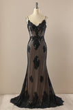 Vestido preto v pescoço beaded prom