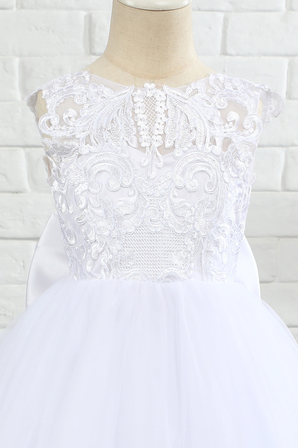 Vestido de menina flor sem mangas branca com arco
